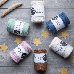 Bobbiny Single Twist Macrame Cord Baby 1.5 mm - enkeltvinnat makramégarn