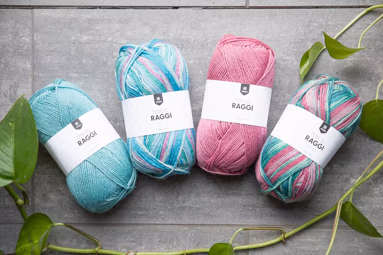 Järbo Tencel Raggi - raggsocksgarn i ull och tencel