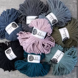 Bobbiny Braided Cord Junior 3 mm - flätat bomullsgarn