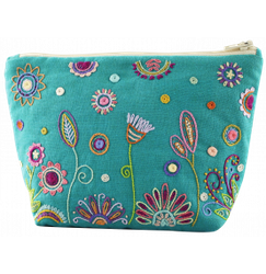 Un Chat dans l'aiguille - Broderikit väska - Trousse turquoise