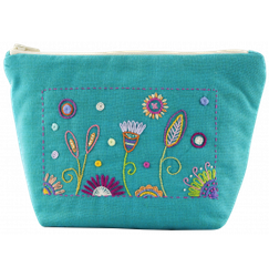 Un Chat dans l'aiguille - Broderikit väska - Trousse turquoise