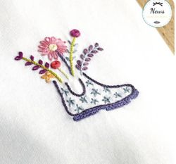 Un Chat dans l'aiguille - Broderikit Kläder - Balade fleurie