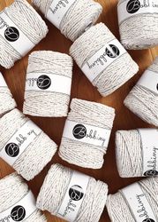 Bobbiny 3ply Macrame Rope XXL 5 mm - trippeltvinnat makramégarn