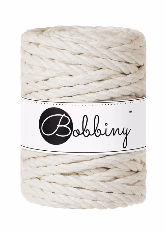 Bobbiny 3ply Macrame Rope 9 mm - trippeltvinnat makramégarn