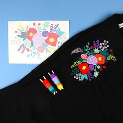 Make me stitch - Broderikit Kläder - Bouquet floral