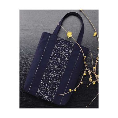Sashikokit nr 172 - kit för att sy en tygpåse med sashiko