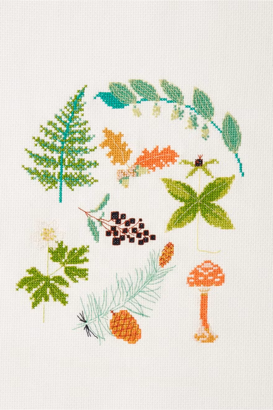 DMC Mindful Making - The Woodland Glade - kit med korsstygnsbroderi
