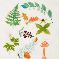 DMC Mindful Making - The Woodland Glade - kit med korsstygnsbroderi