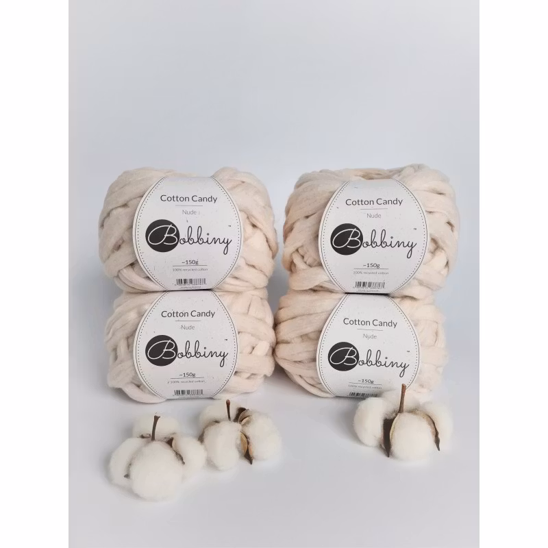 Bobbiny Cotton Candy - fluffigt ospunnet bomullsgarn