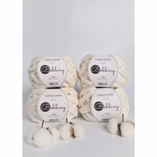 Bobbiny Cotton Candy - fluffigt ospunnet bomullsgarn