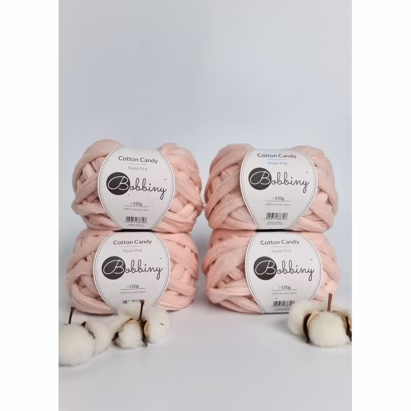 Bobbiny Cotton Candy - fluffigt ospunnet bomullsgarn