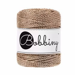 Bobbiny 3ply Macrame Rope Metallic 3 mm - metallfärgat makramégarn