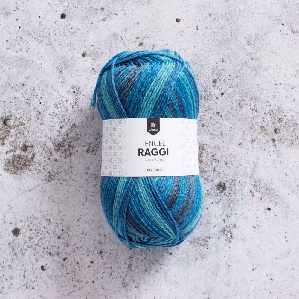Järbo Tencel Raggi - raggsocksgarn i ull och tencel