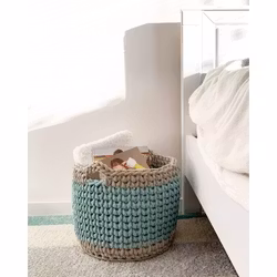 Virkmönster Bobbiny "Chunky Basket" - stor virkad korg i Jumbo-garn