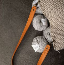 Muud Hudson XL Whisky - bruna väskhandtag i läder