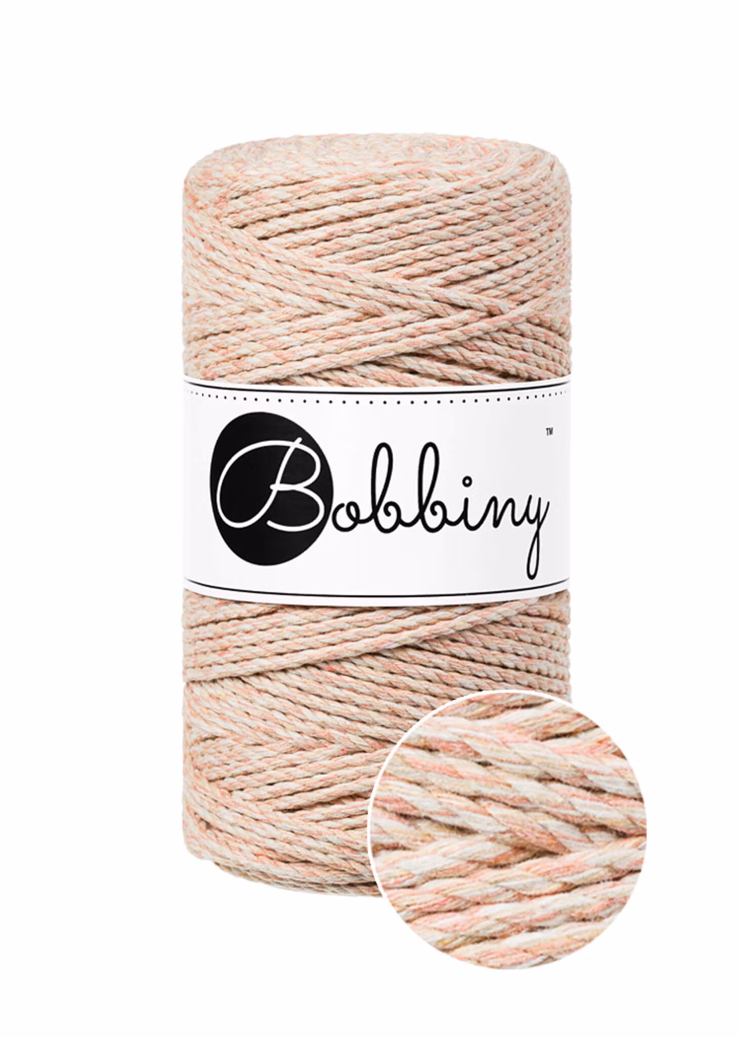 Bobbiny 3ply Macrame Rope Regular 3 mm - trippeltvinnat makramégarn