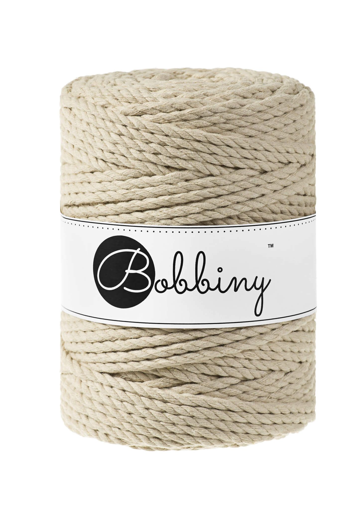 Bobbiny 3ply Macrame Rope XXL 5 mm - trippeltvinnat makramégarn