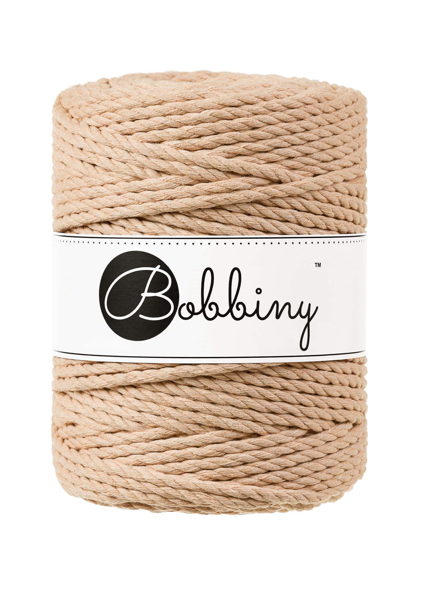 Bobbiny 3ply Macrame Rope XXL 5 mm - trippeltvinnat makramégarn