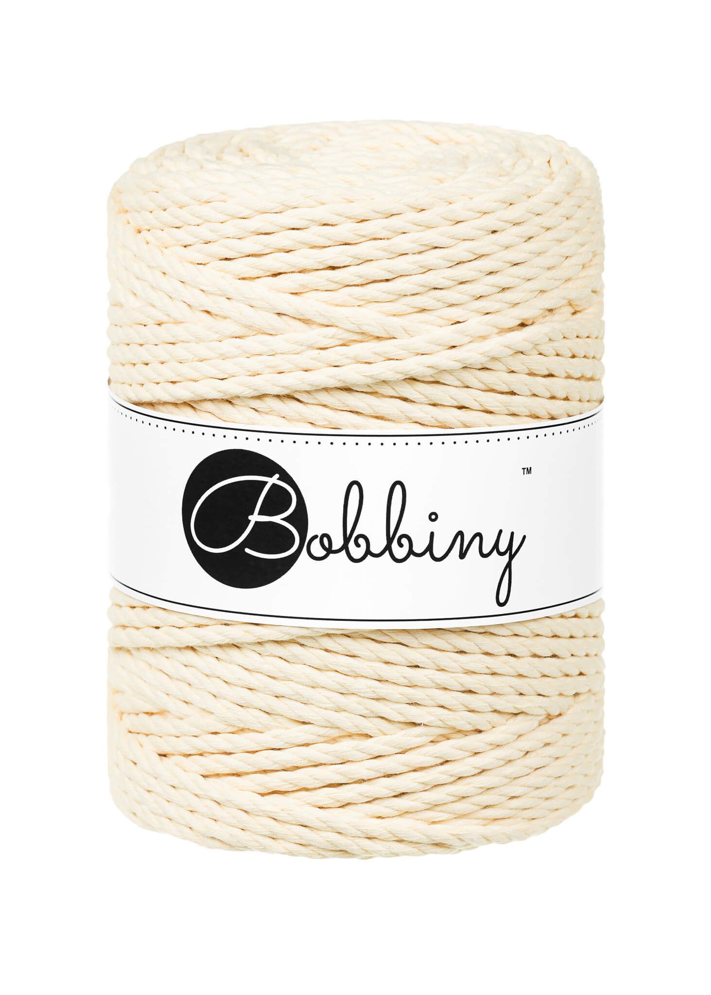 Bobbiny 3ply Macrame Rope XXL 5 mm - trippeltvinnat makramégarn