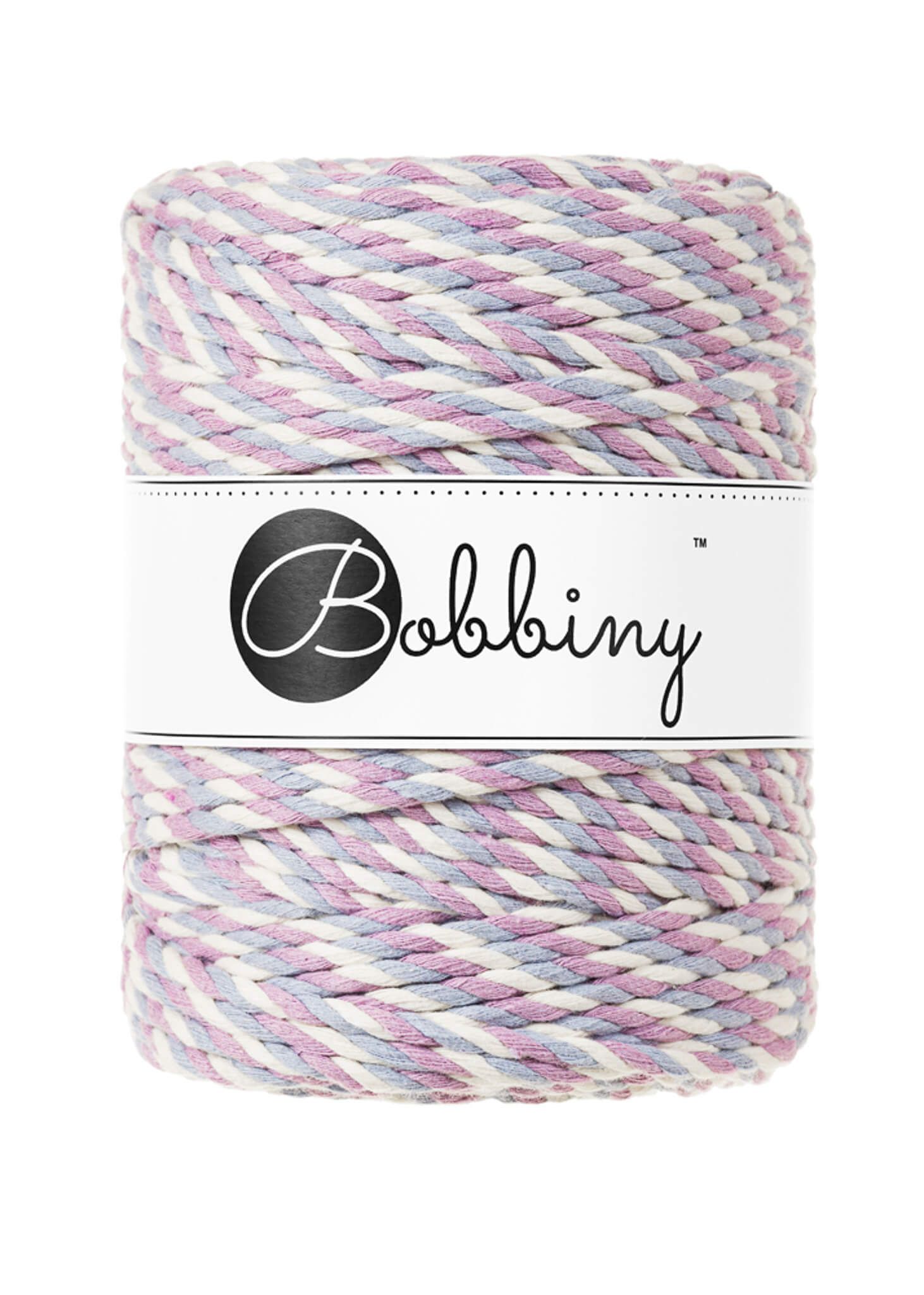 Bobbiny 3ply Macrame Rope XXL 5 mm - trippeltvinnat makramégarn