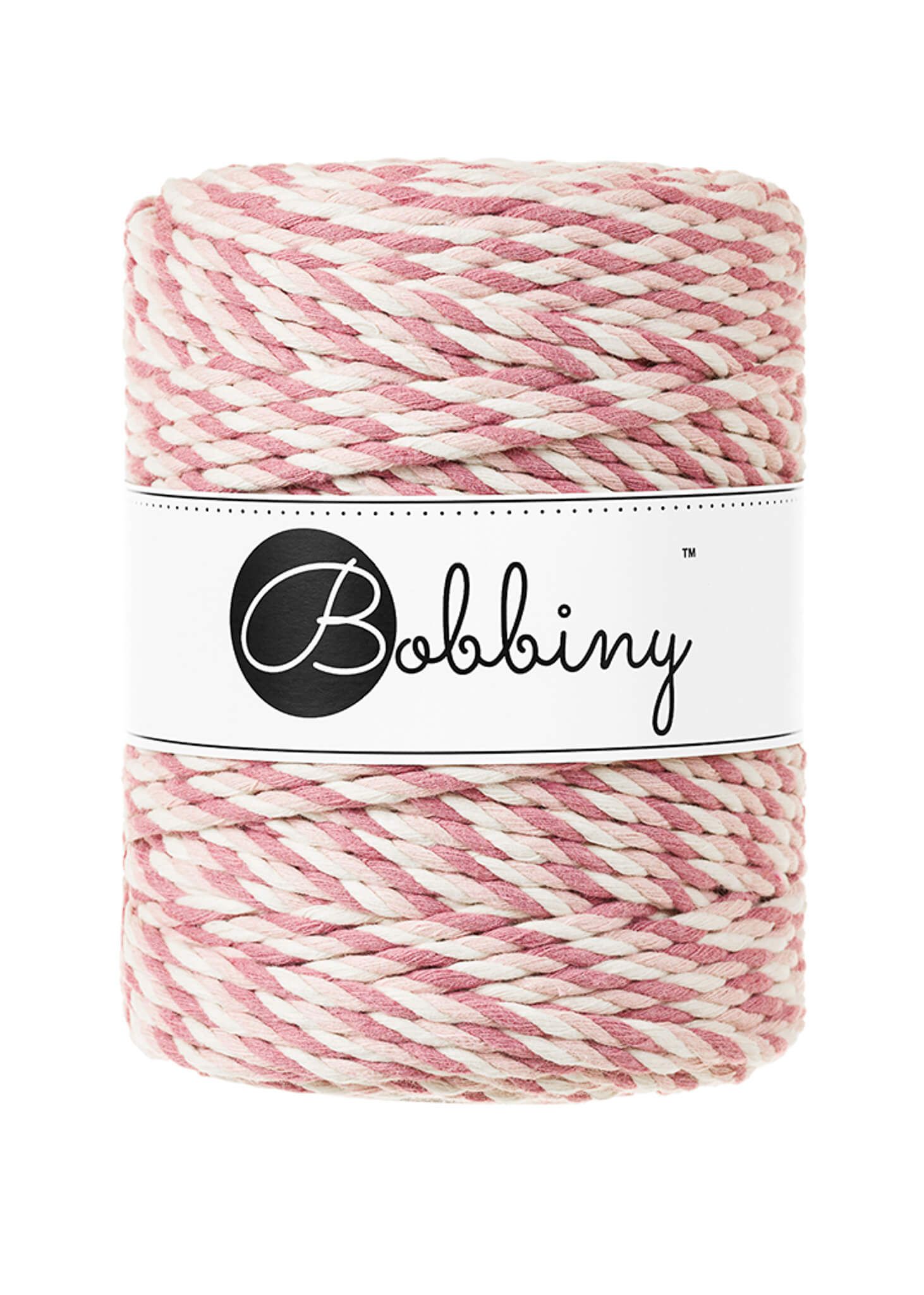 Bobbiny 3ply Macrame Rope XXL 5 mm - trippeltvinnat makramégarn