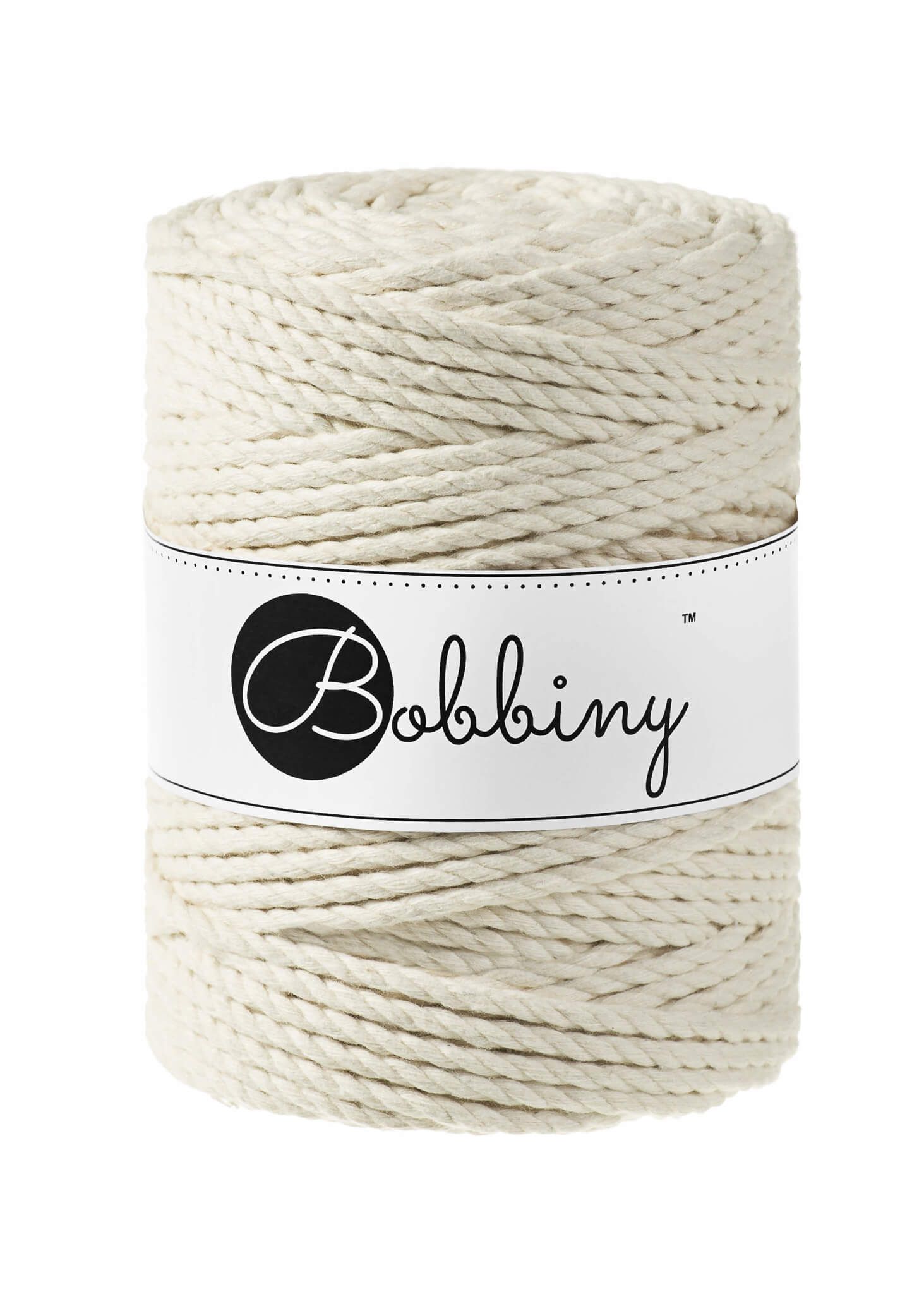 Bobbiny 3ply Macrame Rope XXL 5 mm - trippeltvinnat makramégarn
