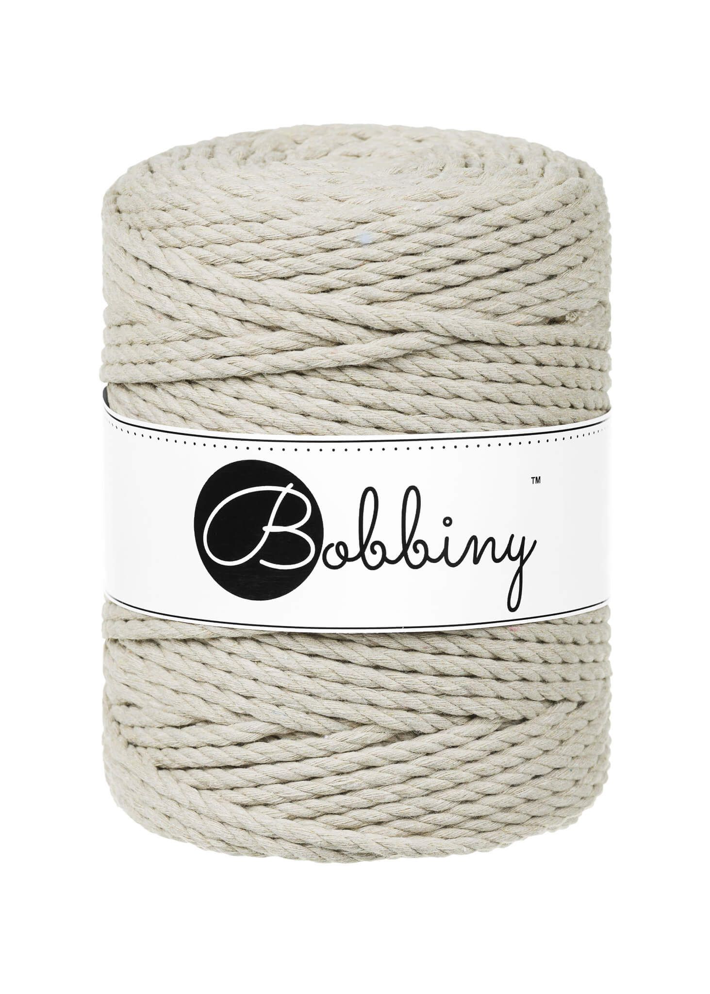 Bobbiny 3ply Macrame Rope XXL 5 mm - trippeltvinnat makramégarn