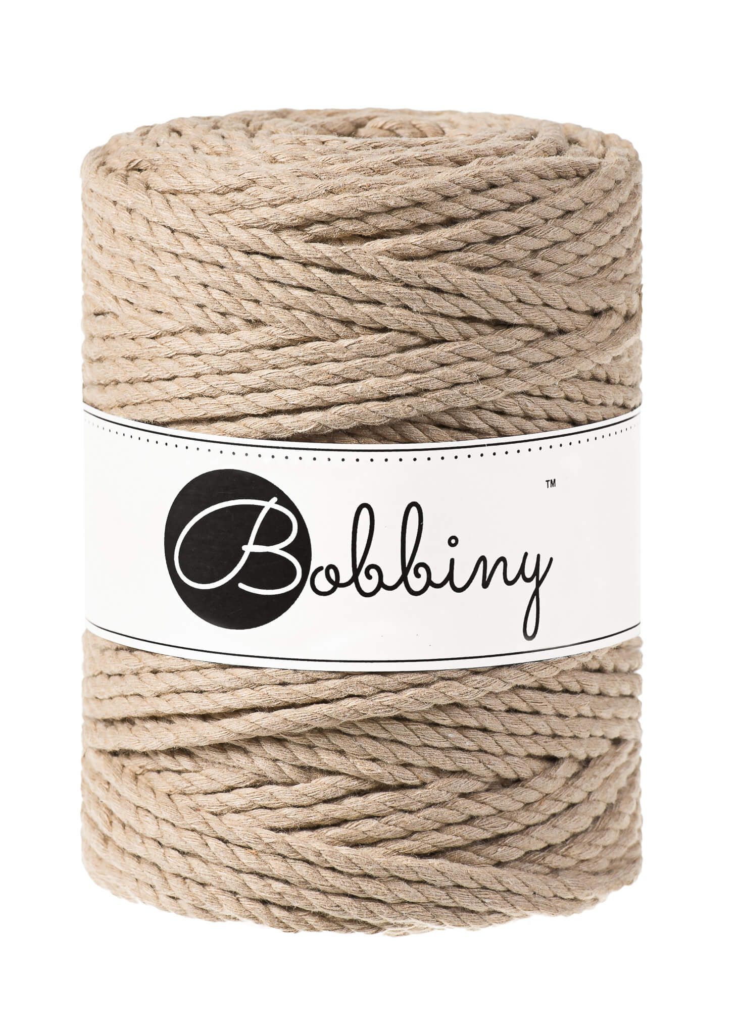Bobbiny 3ply Macrame Rope XXL 5 mm - trippeltvinnat makramégarn