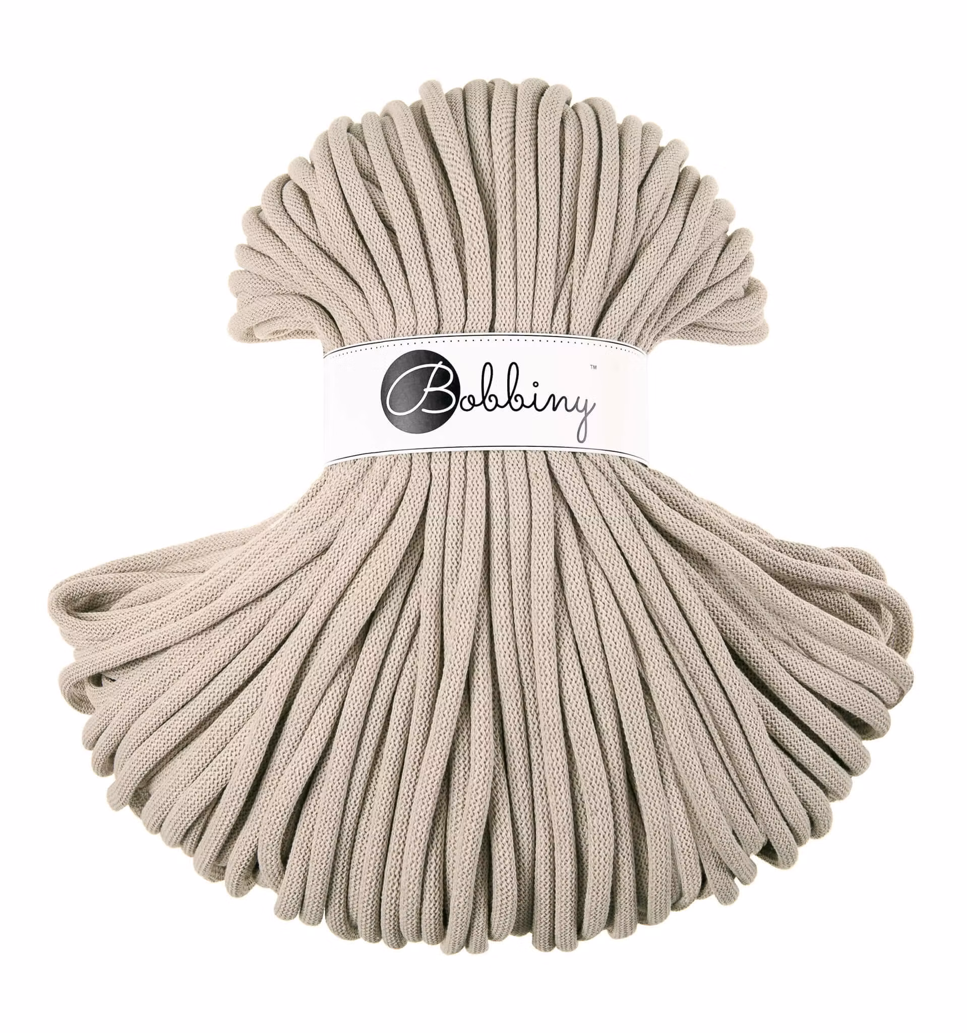 Bobbiny Braided Cord Jumbo 9 mm - flätat bomullsgarn - beställningsvara