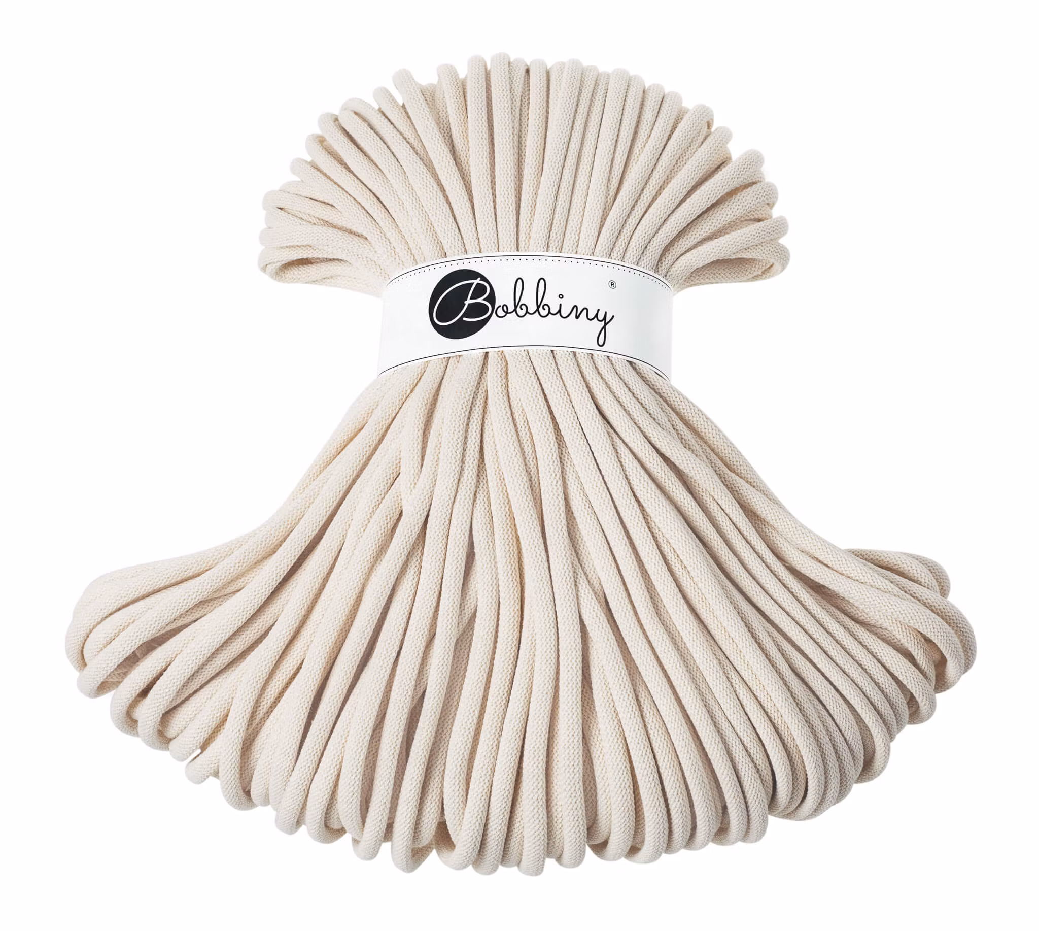 Bobbiny Braided Cord Jumbo 9 mm - flätat bomullsgarn - beställningsvara