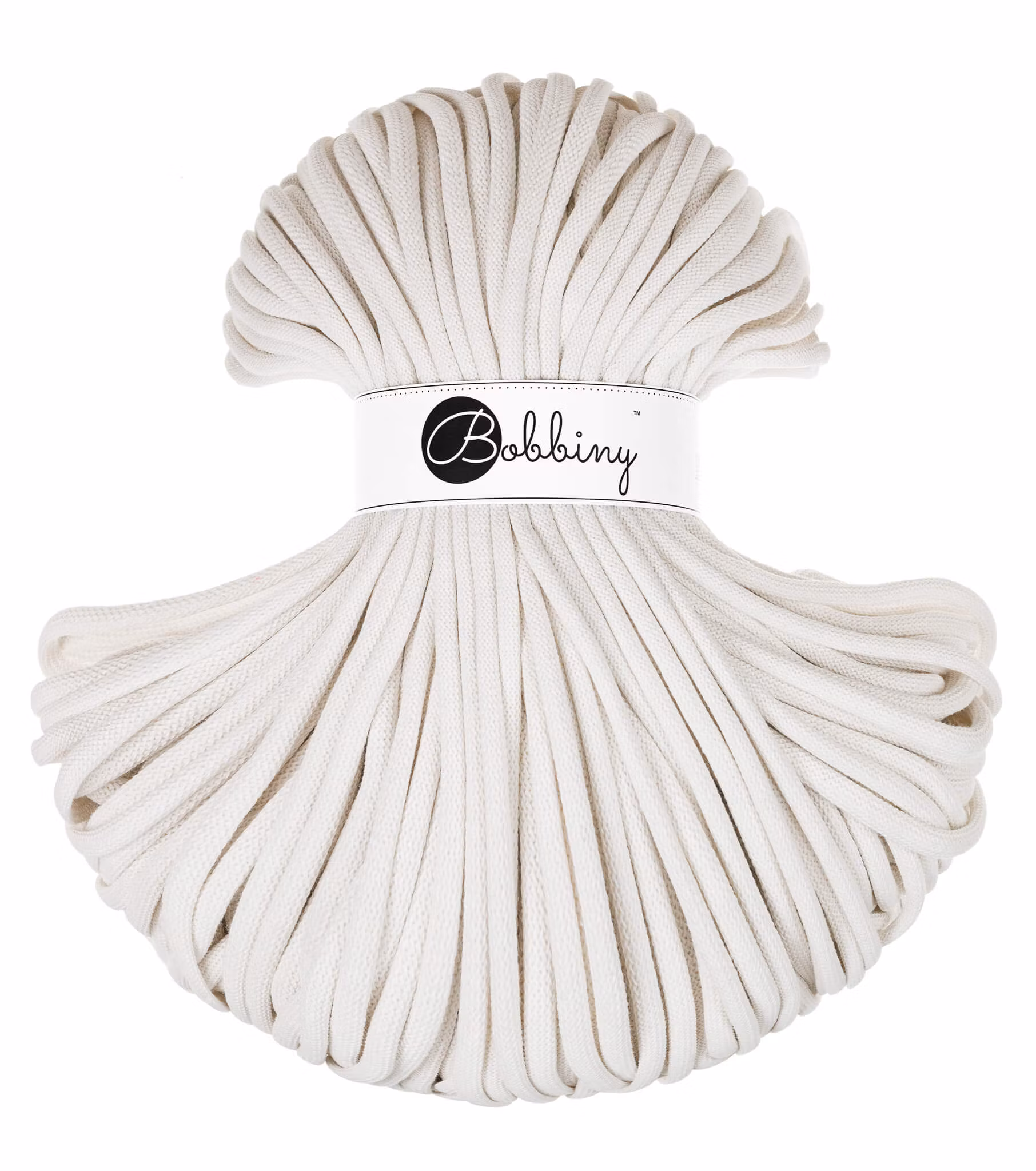 Bobbiny Braided Cord Jumbo 9 mm - flätat bomullsgarn - beställningsvara