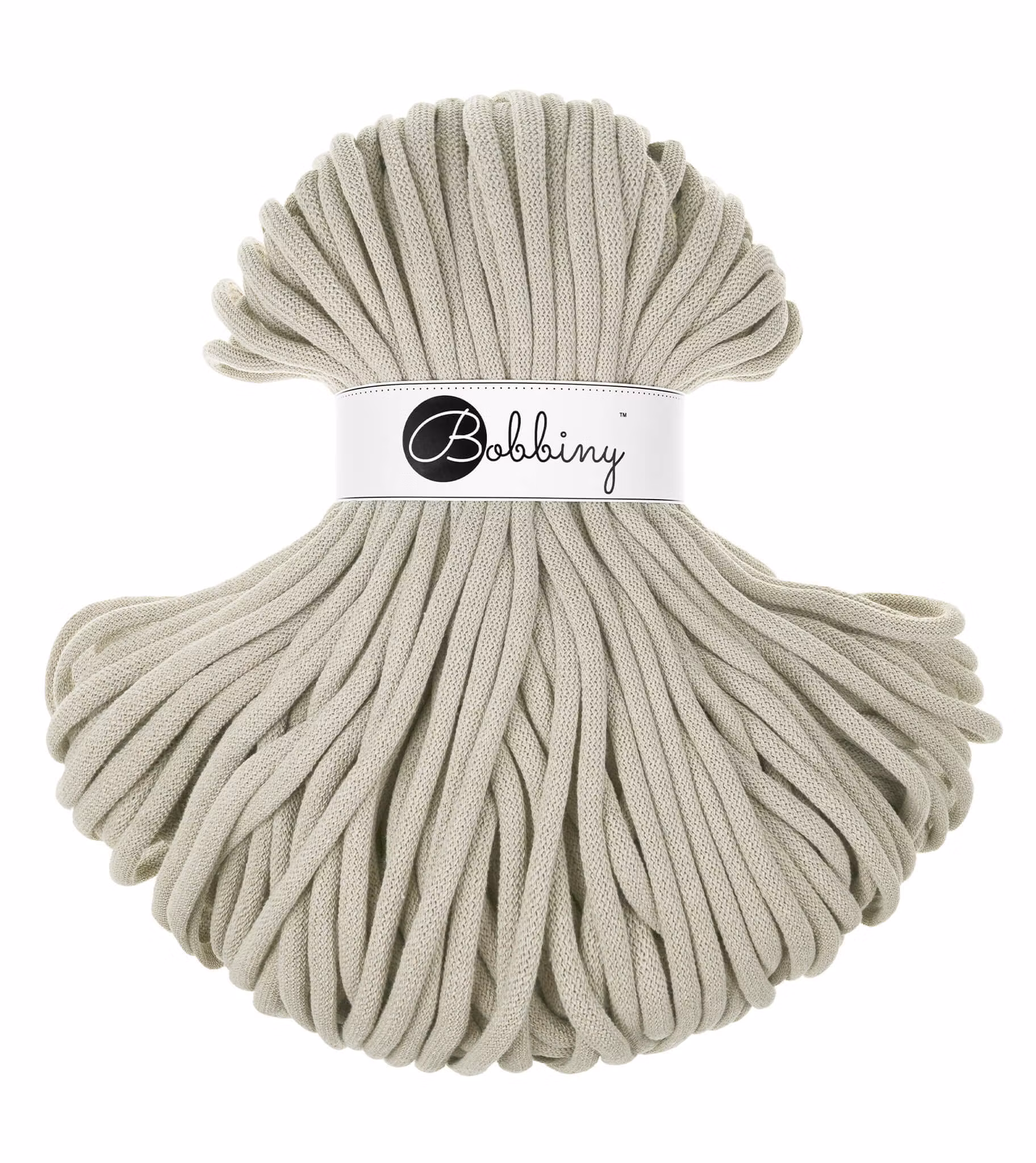 Bobbiny Braided Cord Jumbo 9 mm - flätat bomullsgarn - beställningsvara