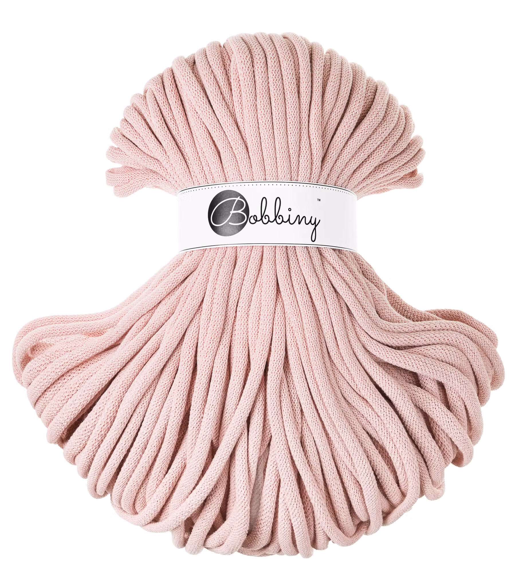 Bobbiny Braided Cord Jumbo 9 mm - flätat bomullsgarn - beställningsvara