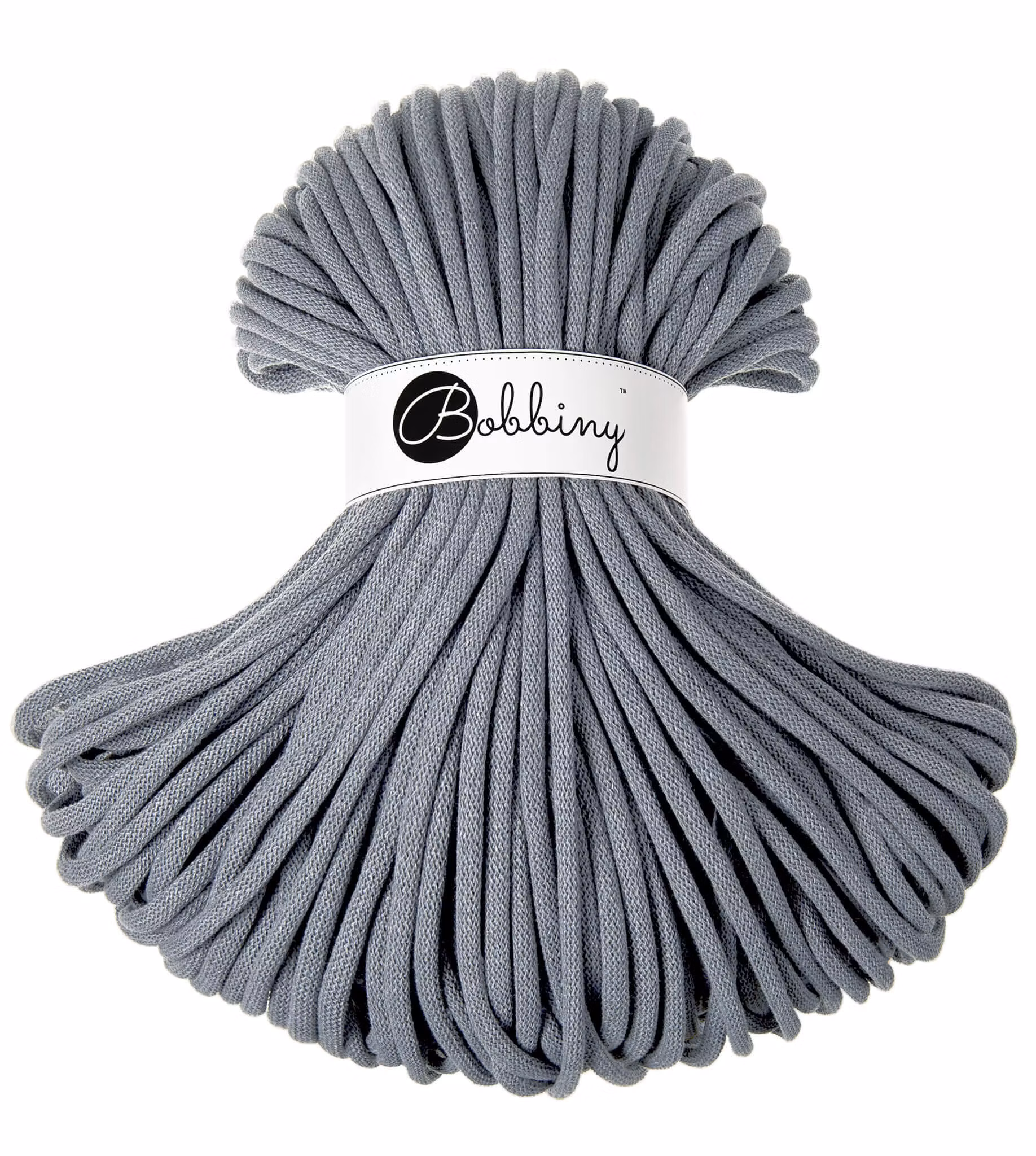 Bobbiny Braided Cord Jumbo 9 mm - flätat bomullsgarn - beställningsvara