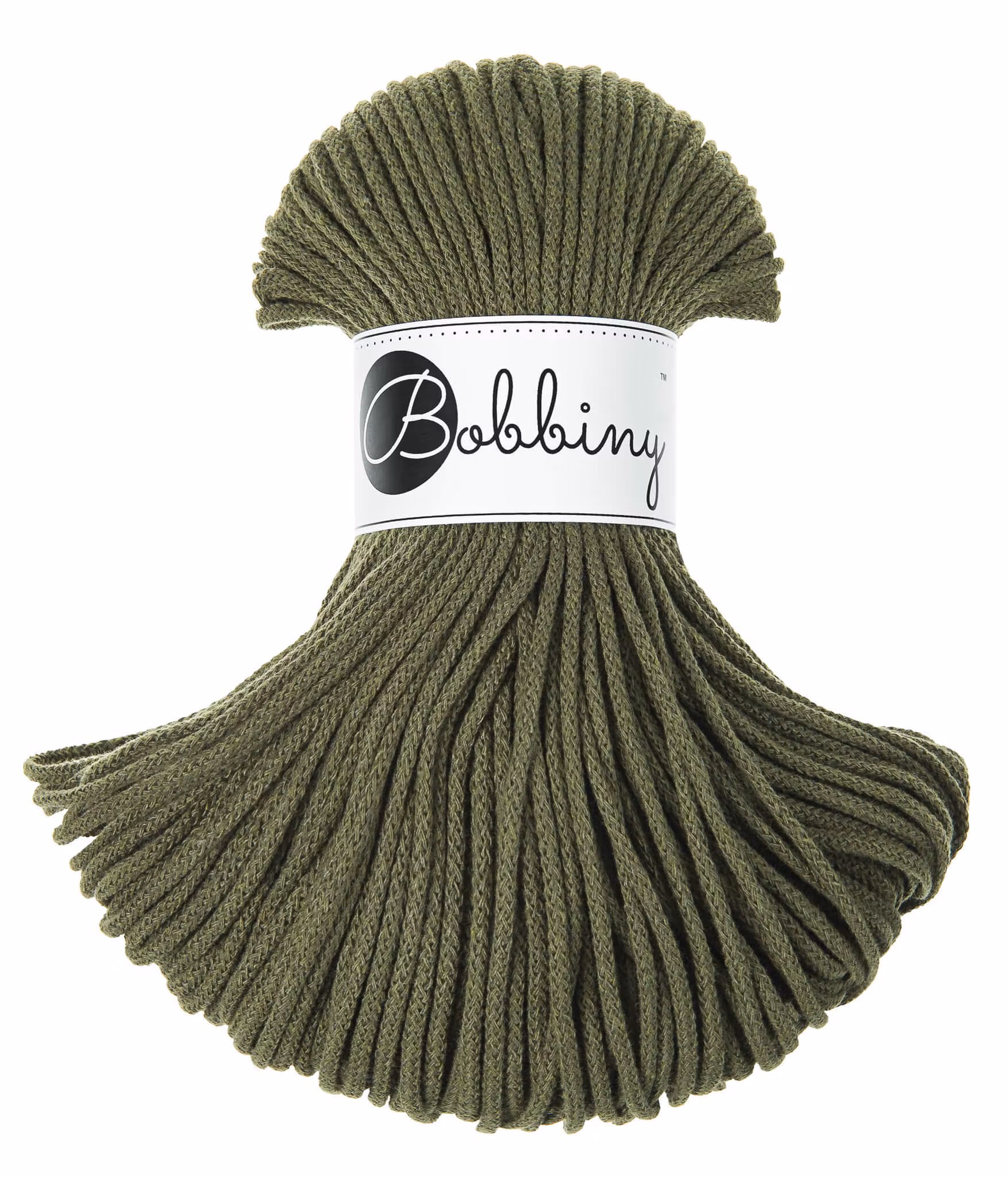 Bobbiny Braided Cord Junior 3 mm - flätat bomullsgarn