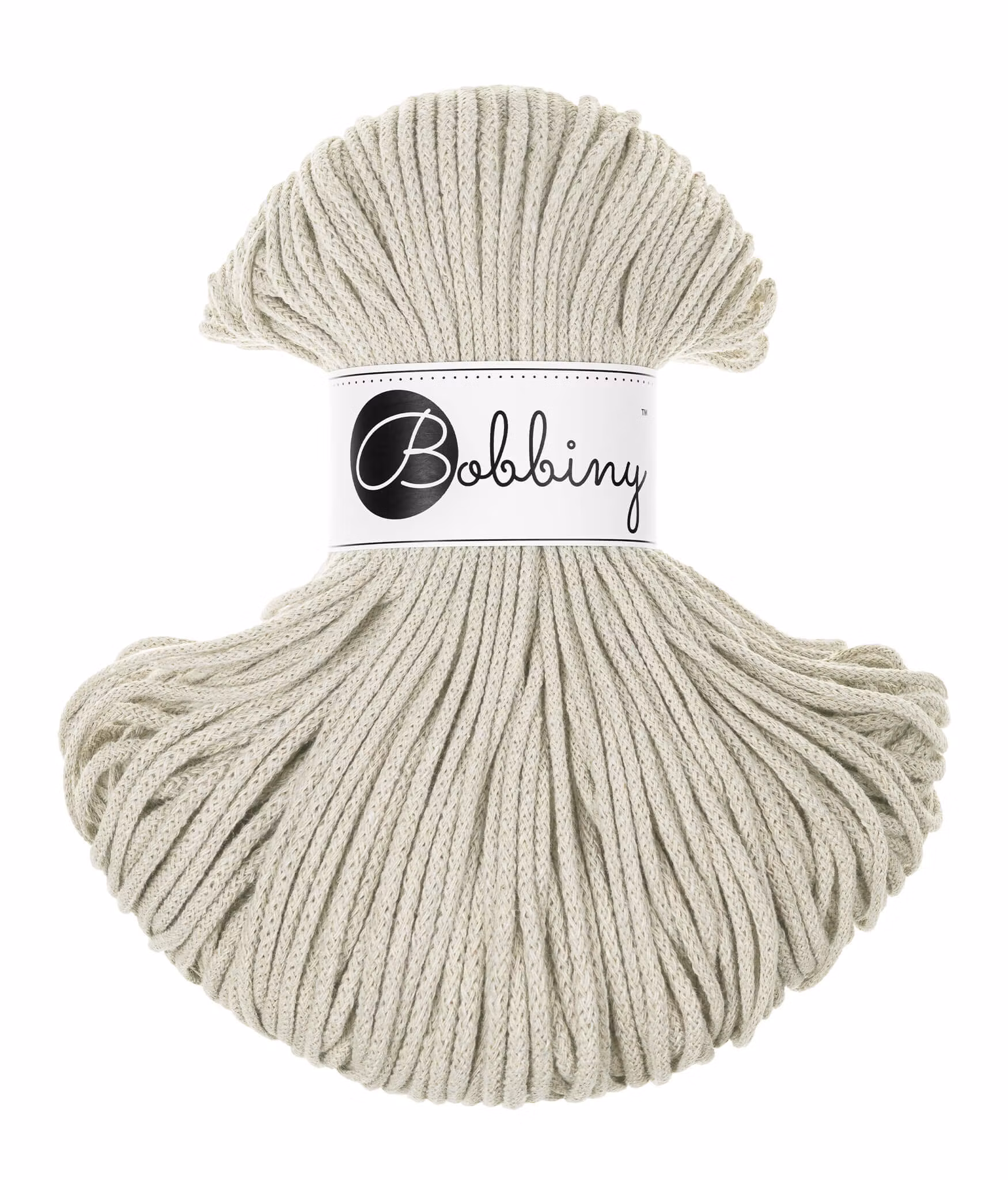 Bobbiny Braided Cord Junior 3 mm - flätat bomullsgarn