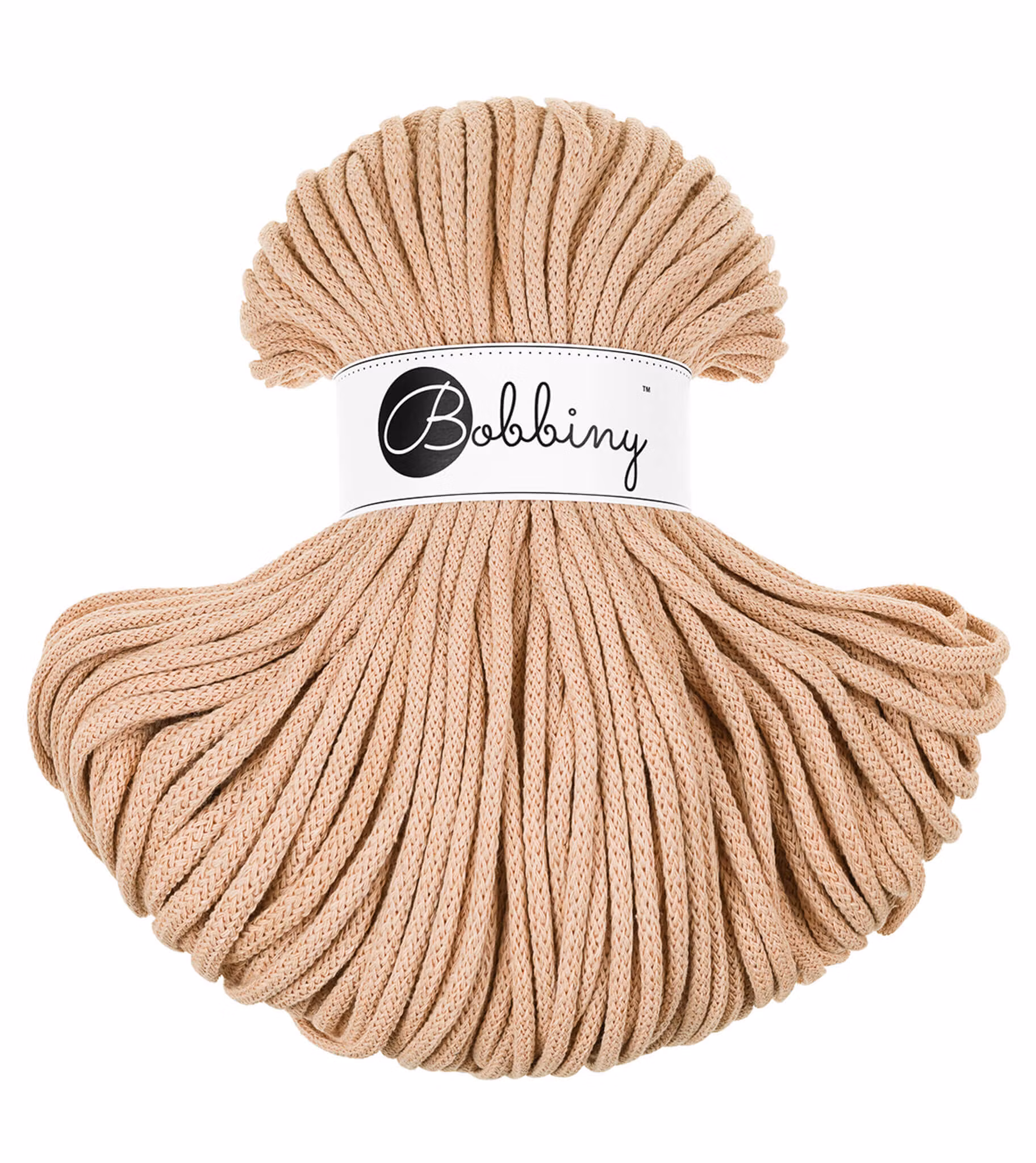 Bobbiny Braided Cord Premium 5 mm - flätat bomullsgarn
