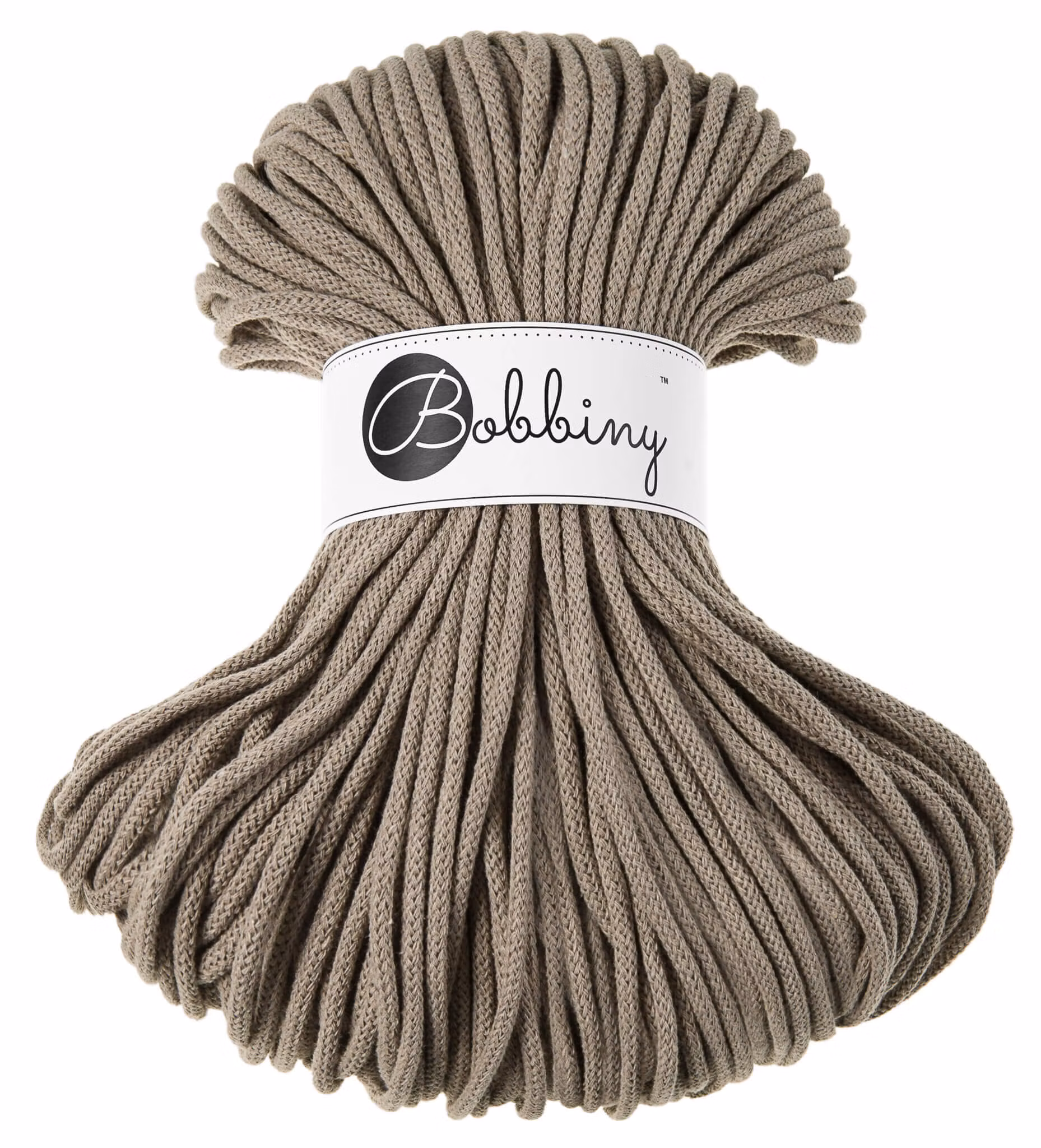 Bobbiny Braided Cord Premium 5 mm - flätat bomullsgarn