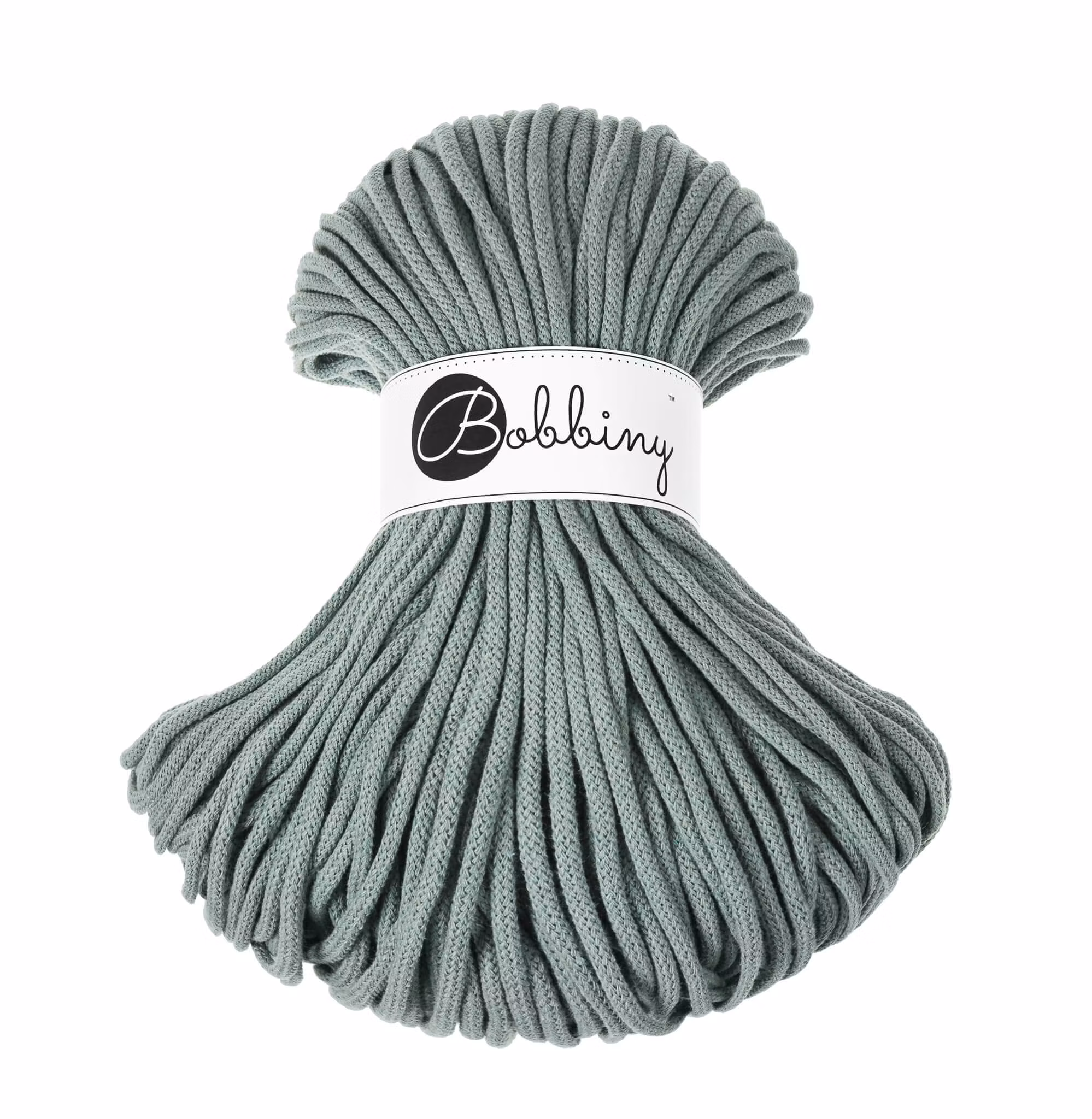 Bobbiny Braided Cord Premium 5 mm - flätat bomullsgarn