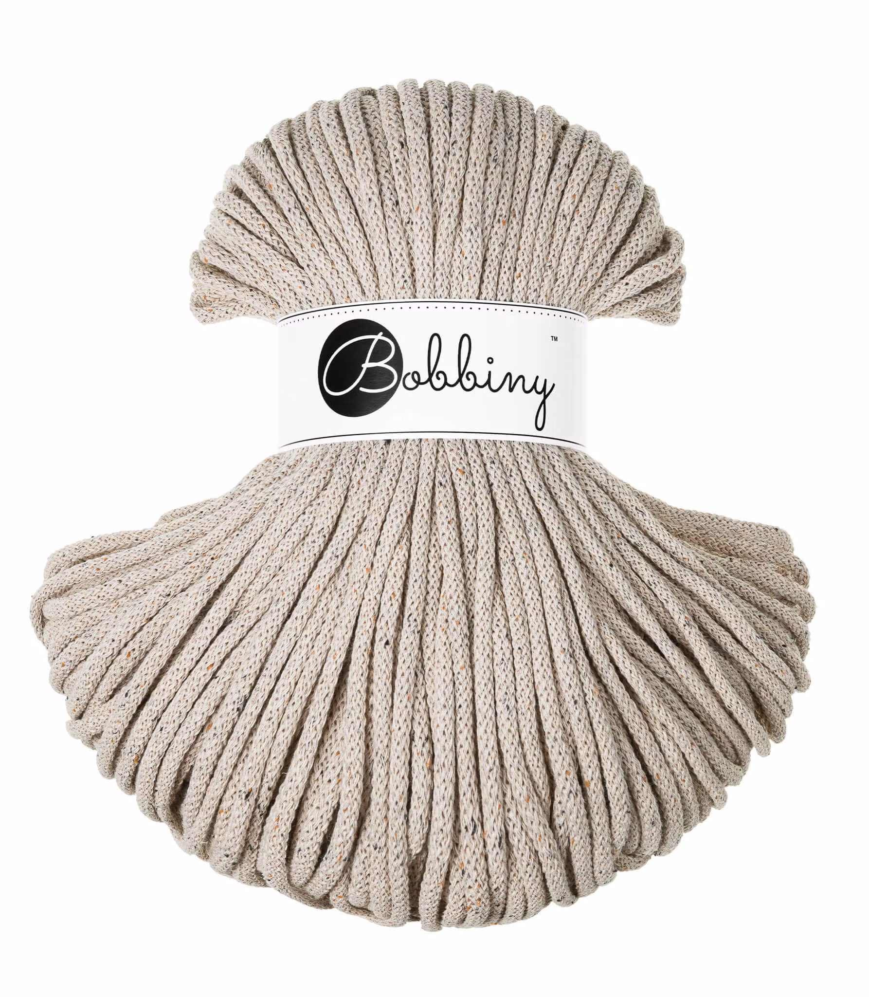 Bobbiny Braided Cord Premium 5 mm - flätat bomullsgarn