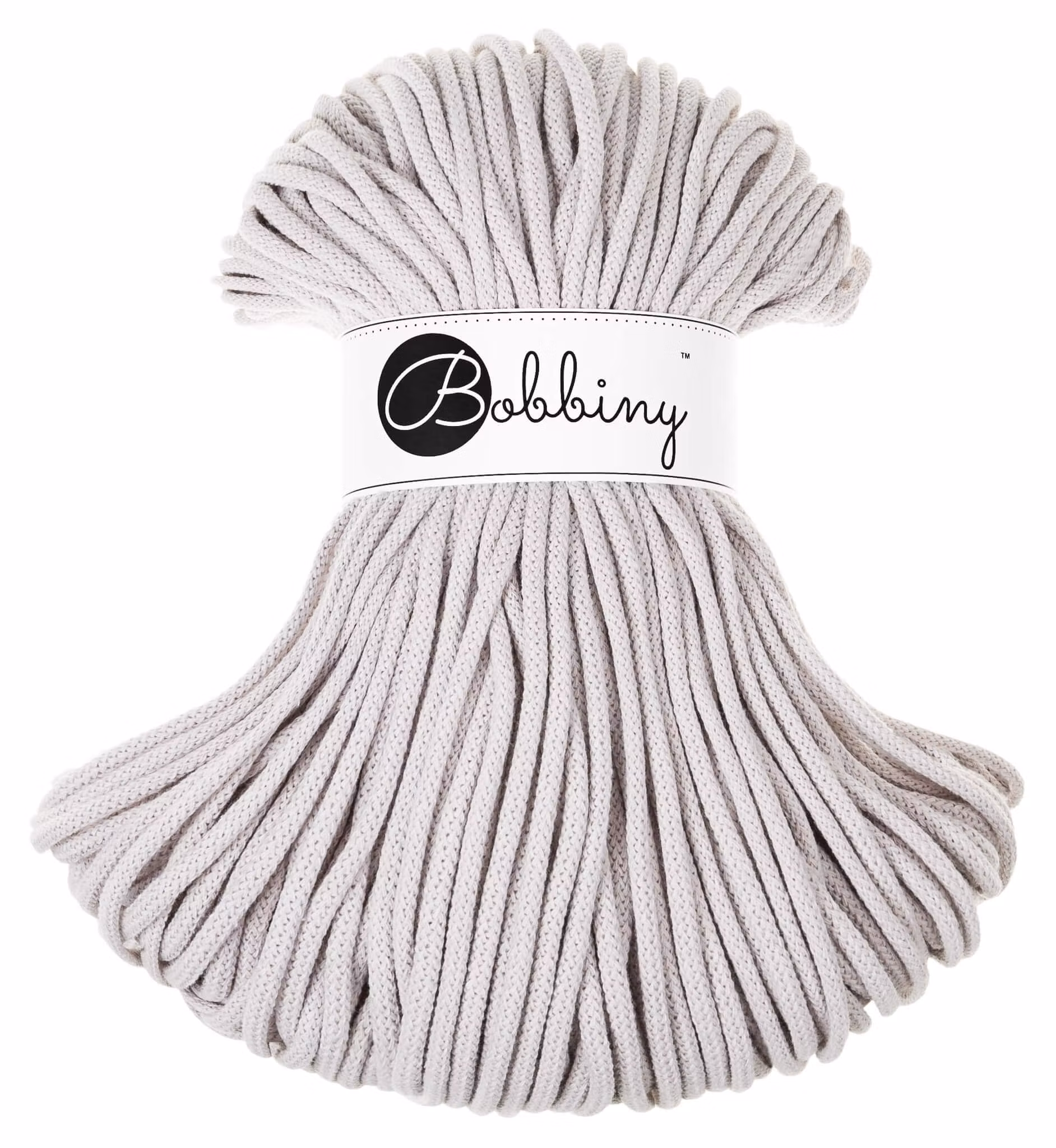 Bobbiny Braided Cord Premium 5 mm - flätat bomullsgarn