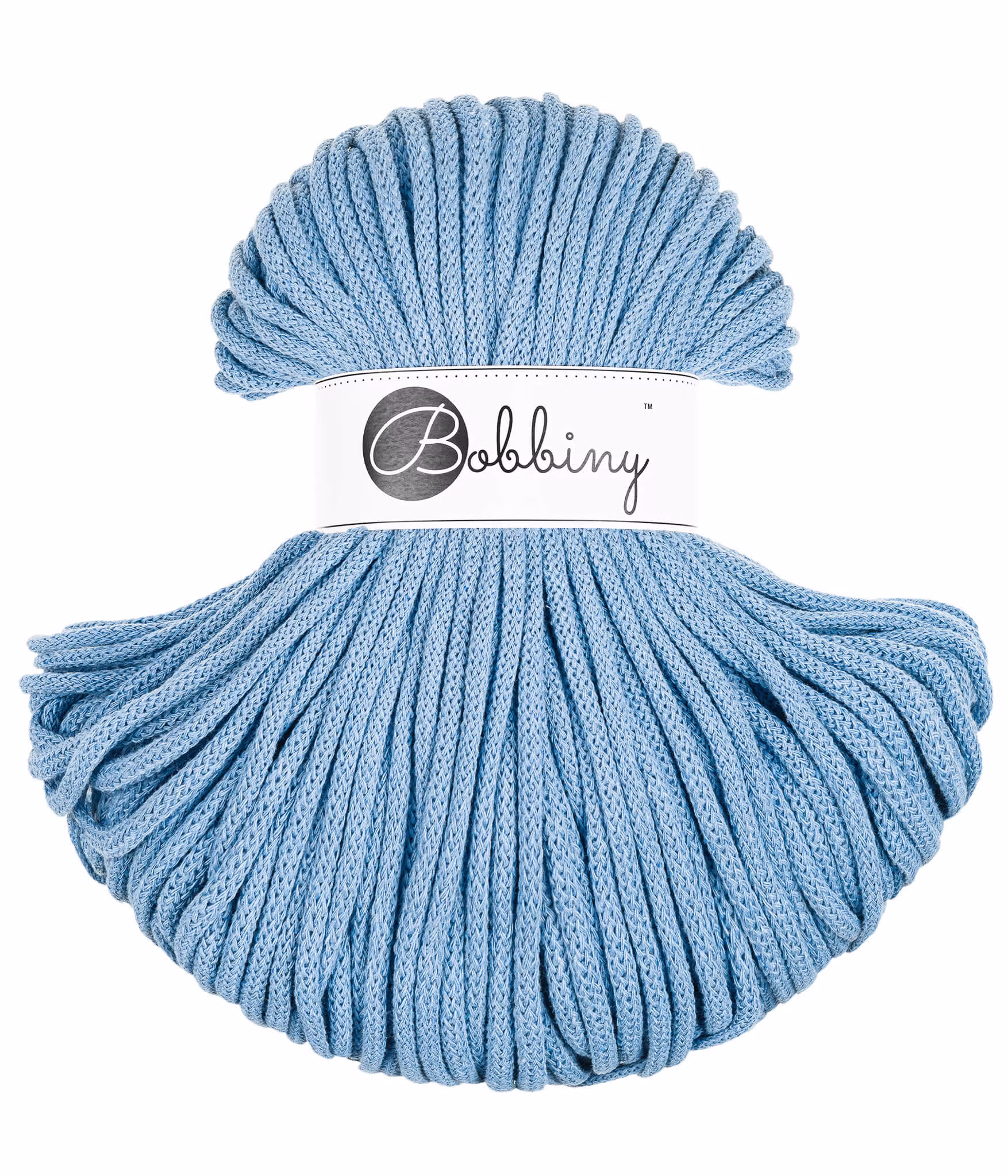 Bobbiny Braided Cord Premium 5 mm - flätat bomullsgarn