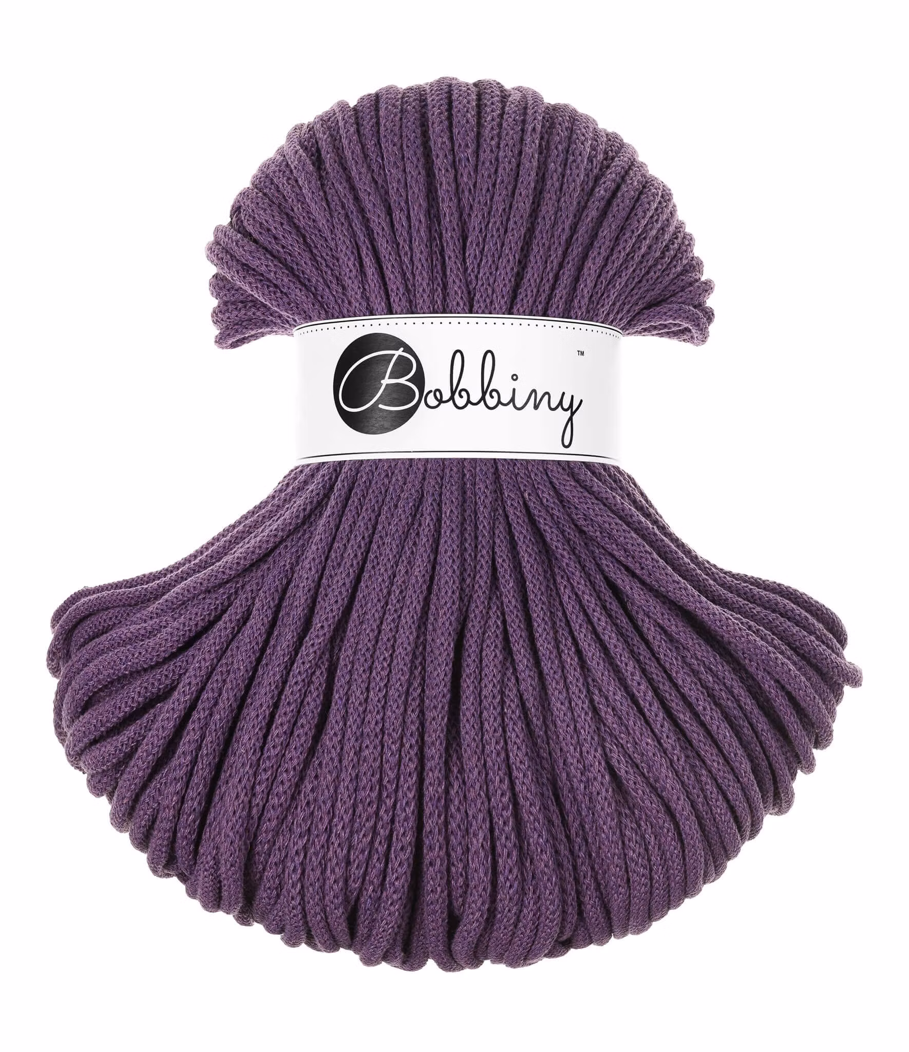 Bobbiny Braided Cord Premium 5 mm - flätat bomullsgarn
