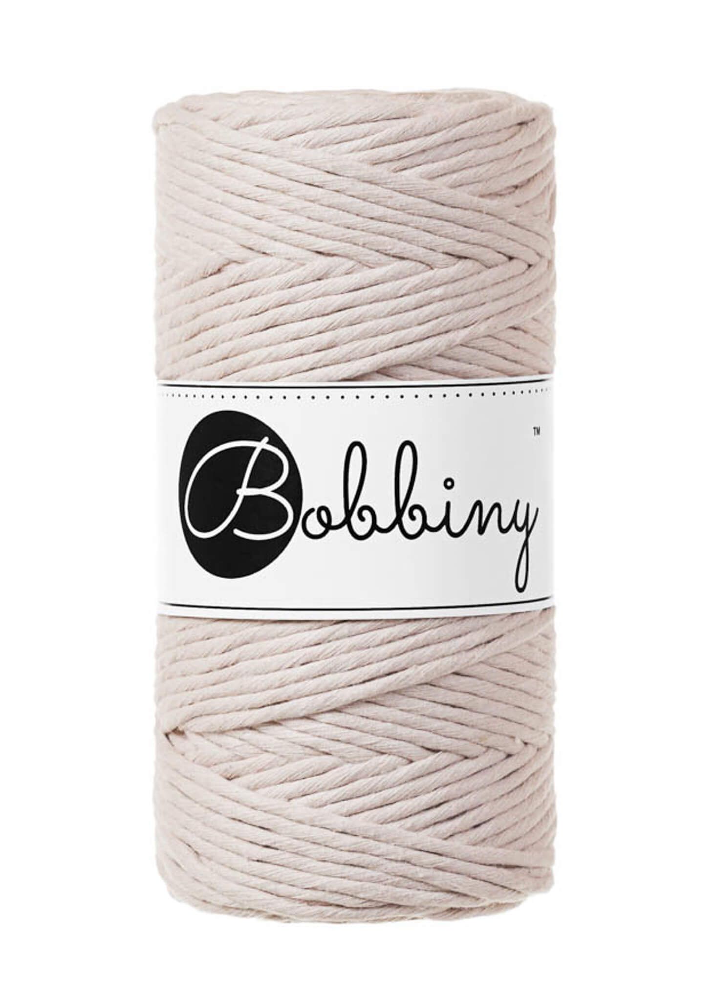 Bobbiny Single Twist Macrame Cord Regular 3 mm - enkeltvinnat makramégarn