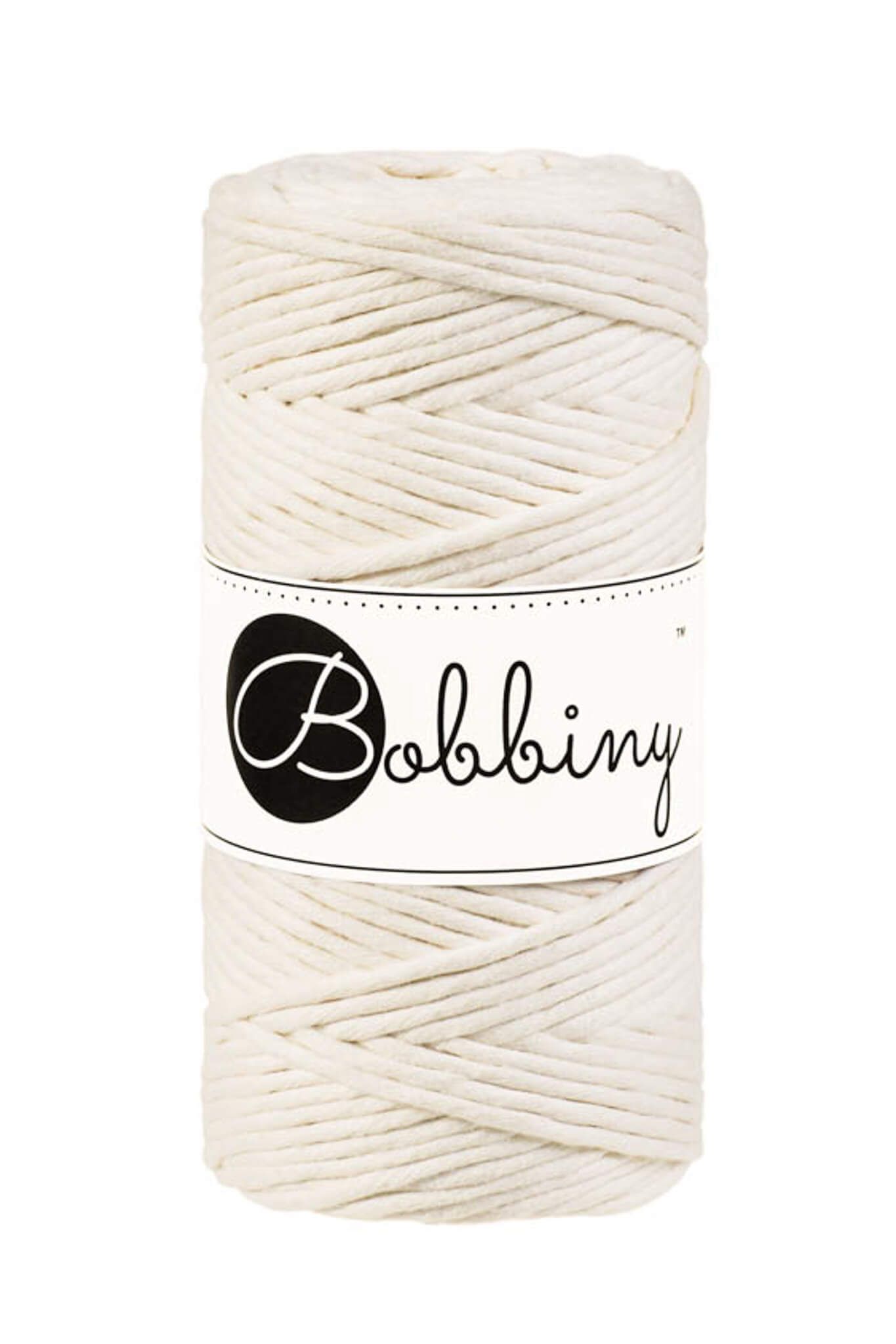 Bobbiny Single Twist Macrame Cord Regular 3 mm - enkeltvinnat makramégarn