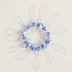 Knitpro Zooni Stitch Marker Blooming Blue - 12 st stickmarkörer i porslin
