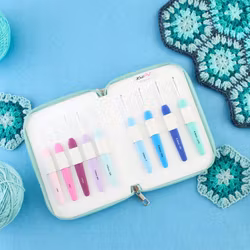 Knitpro Waves 2.0 Deluxe - Virknålskit med 9 virknålar i storlekar 2.0-6.0 mm