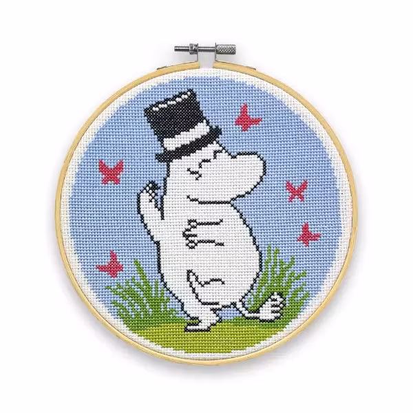 My Crafty Kit Company Moomin Embroidery Kit "Moominpappa Dancing" - broderikit med muminpappan