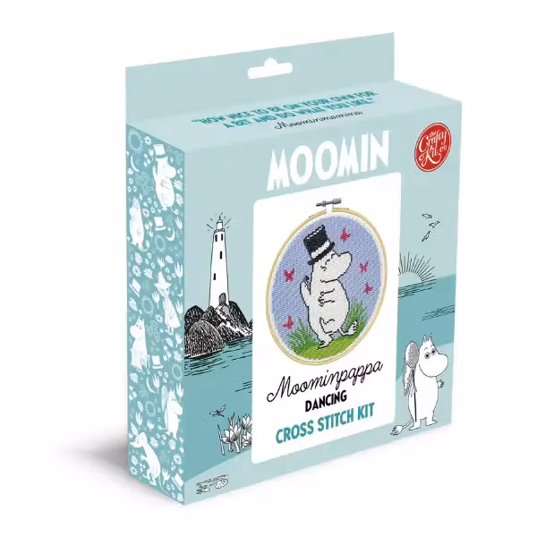 My Crafty Kit Company Moomin Embroidery Kit "Moominpappa Dancing" - broderikit med muminpappan