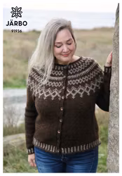 Järbo stickmönster - Sjön - islandskofta med mönsterstickat ok